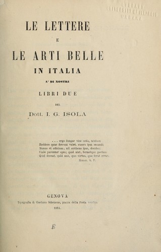 Le lettere e le arti belle in italia
