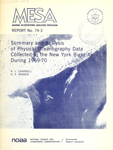 Summary and analysis of physical oceanography data collected in the New York Bight apex during 1969-70