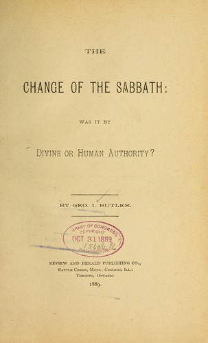The change of the Sabbath