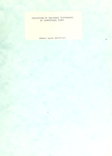 Prediction of two-phase performance of centrifugal pumps