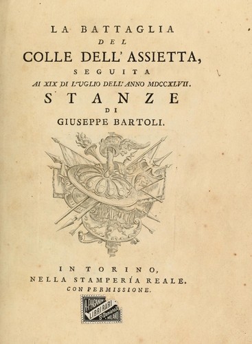 La battaglia del colle dell'Assietta, seguita ai xix di lvglio dell'anno MDCCXLVII