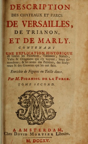Description des chateaux et parcs de Versailles, de Trianon, et de Marly