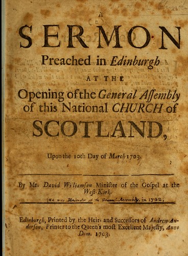 A sermon preached in Edinburgh