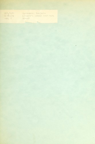 Lincoln's Cooper Institute speech