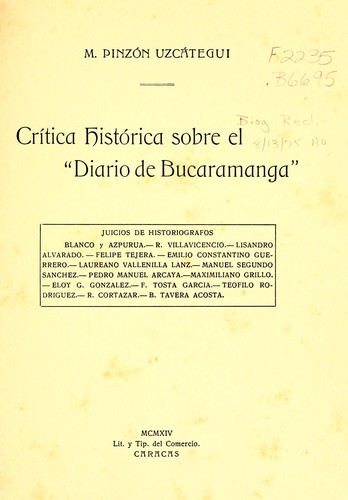 Crítica histórica sobre el "Diario de Bucaramanga."