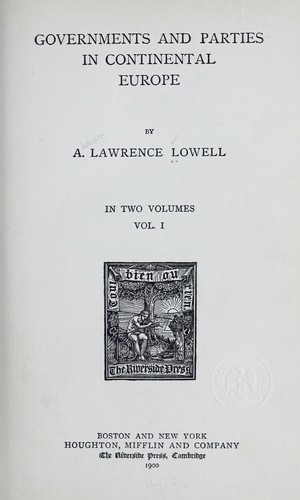 Governments and parties in continental Europe