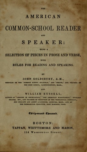 The American common-school reader and speaker