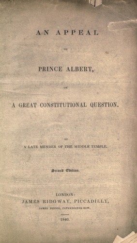 An appeal to Prince Albert