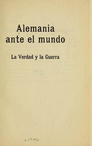 Alemania ante el mundo