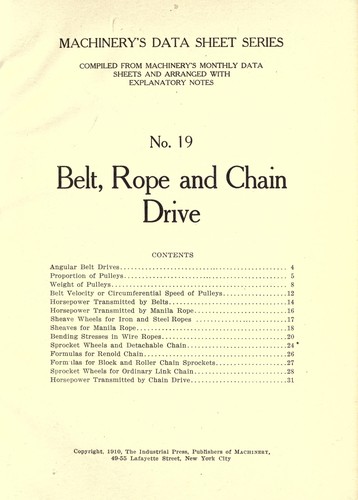 Belt, rope and chain drive