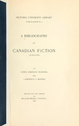 A bibliography of Canadian fiction (English)