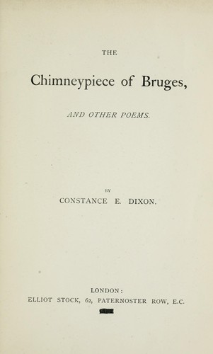 The chimneypiece of Bruges, and other poems.