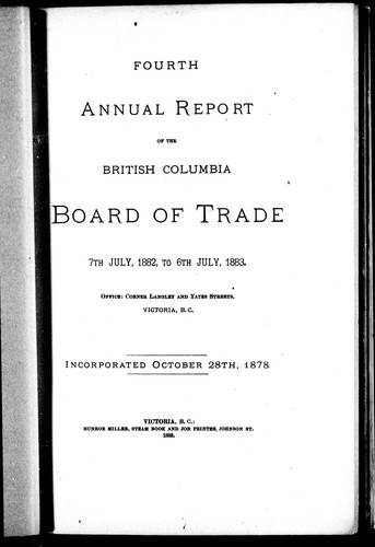 Fourth annual report of the British Columbia Board of Trade