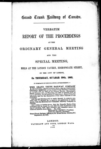 Verbatim report of the proceedings at the ordinary general meeting, and the special meeting