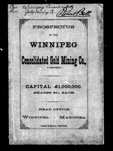 Prospectus of the Winnipeg Consolidated Gold Mining Co., Limited
