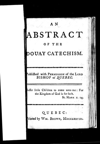 An abstract of the Douay catechism