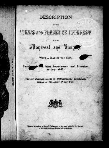 Description of the views and places of interest in Montreal and vicinity