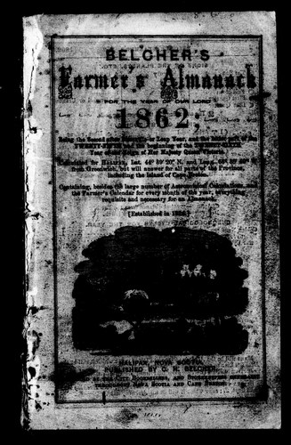 Belcher's farmer's almanack for the year of Our Lord 1862