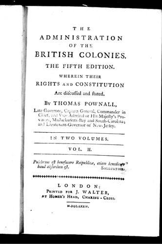 The administration of the British colonies