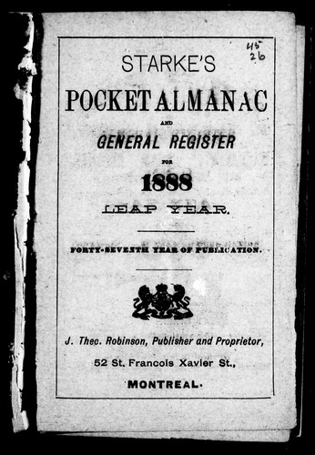 Starke's pocket almanac and general register for 1888