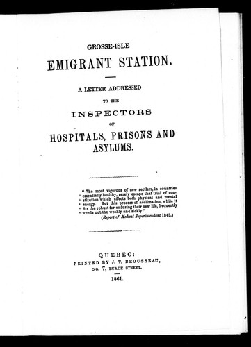 Grosse-Isle emigrant station