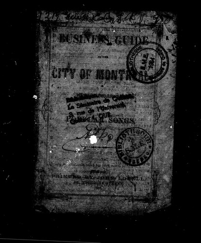 Business guide to the city of Montreal