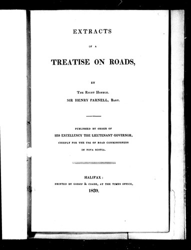 Extracts of a treatise on roads