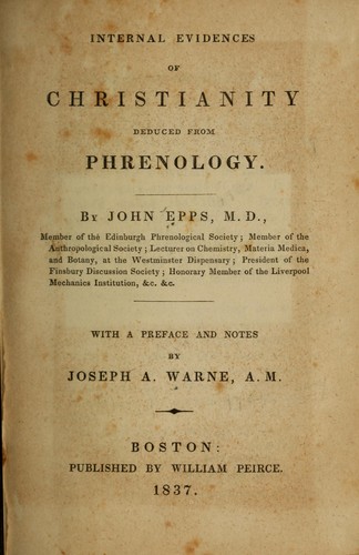 Internal evidences of Christianity, deduced from phrenology