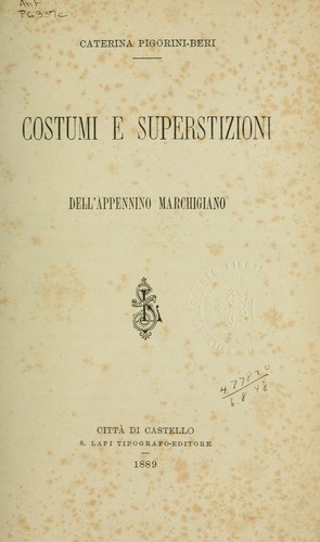 Costumi e superstizioni dell'Appennino marchigiano