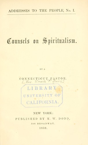 Counsels on spiritualism
