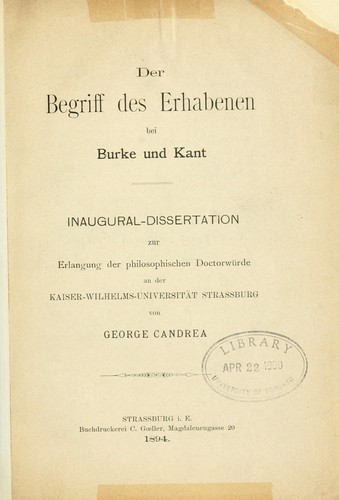 Der Begriff des Erhabenen bei Burke und Kant