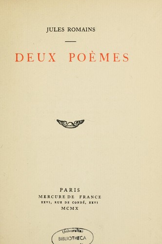 Deux poèmes