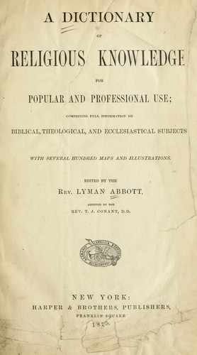 A dictionary of religious knowledge