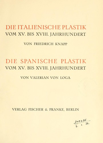 Die italienische Plastik vom 15. bis 18