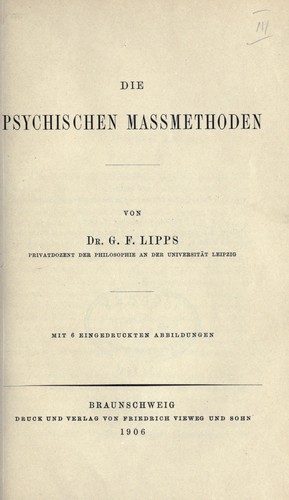 Die psychischen Massmethoden