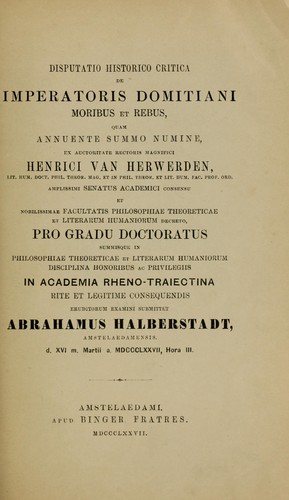 Disputatio historico critica de Imperatoris Domitiani