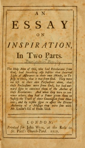 An essay on inspiration ...