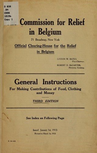 General instructions for making contributions of food, clothing and money