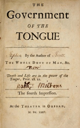 The government of the tongue