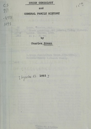 Green genealogy and general family history