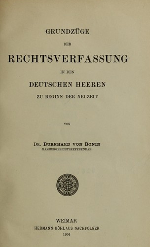 Grundzüge der Rechtsverfassung in den deutschen Heeren zu Beginn der Neuzeit