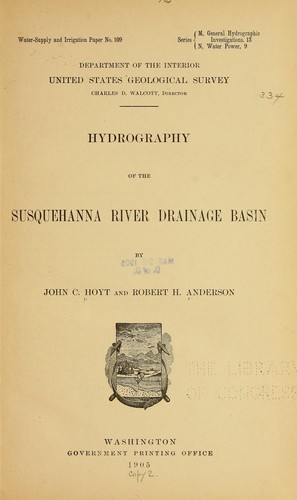 Hydrography of the Susquehanna river drainage basin