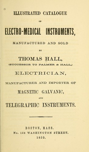 Illustrated catalogue of electro-medical instruments