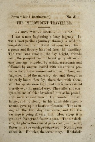 The improvident traveller