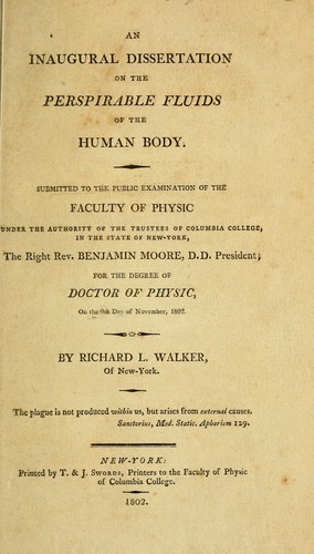 An inaugural dissertation on the perspirable fluids of the human body