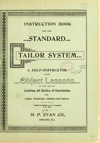 Instruction book for the standard tailor system ...