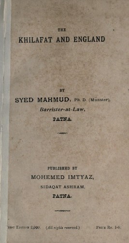 The Khilafat and England