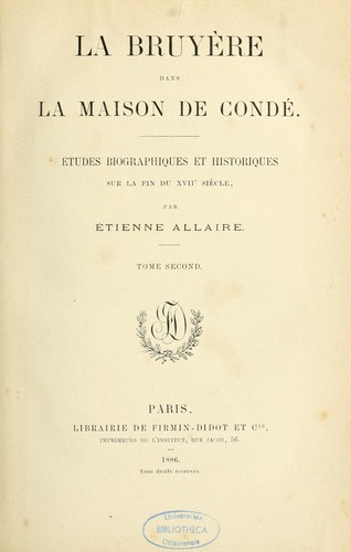 La Bruyère dans la maison de Condé