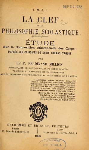La Clef de la philosophie scolastique