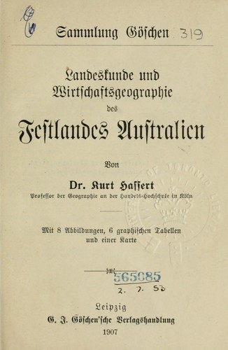 Landeskunde und Wirtschaftsgeographie des Festlandes Australien